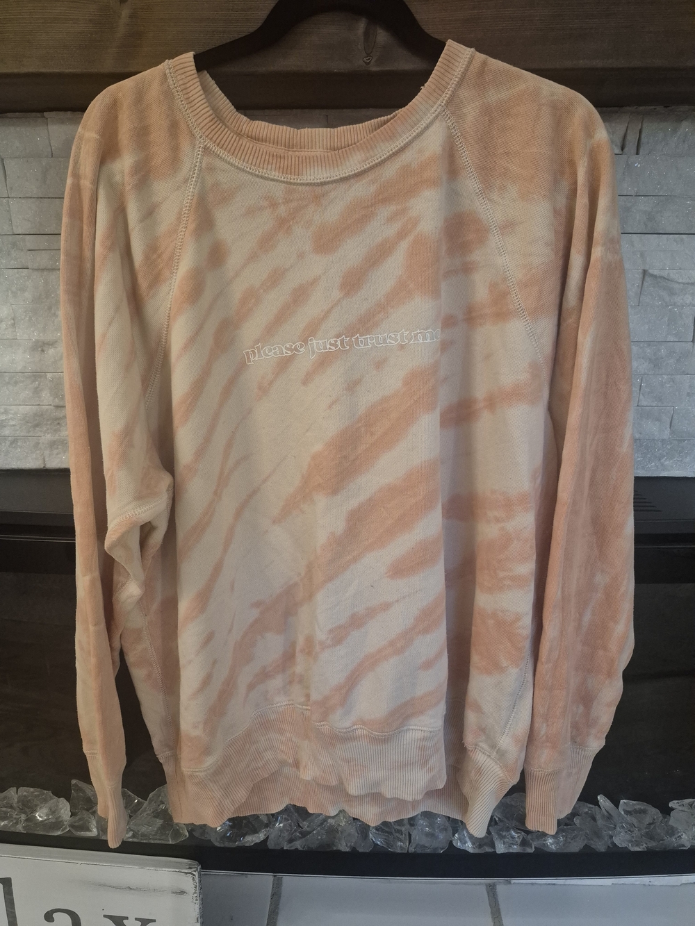aerie Oversized Peach & Cream Tie-Dye Crewneck Sweatshirt